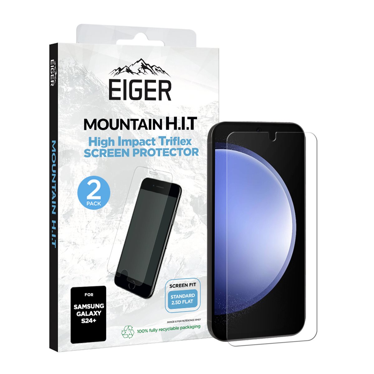 Eiger - Samsung Galaxy S24+ Display-Folie (2er-Pack) Eiger Mountain H.I.T  Clear - EGSP00936 : EGSP00936